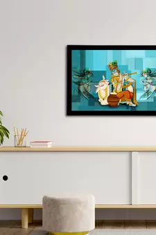 eCraftIndia Lord Krishna Satin Matt Texture UV Art Painting