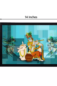 eCraftIndia Lord Krishna Satin Matt Texture UV Art Painting
