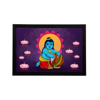 eCraftIndia Lord Krishna Satin Matt Texture UV Art Painting 1