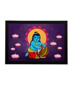 eCraftIndia Lord Krishna Satin Matt Texture UV Art Painting