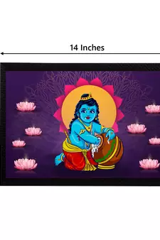 eCraftIndia Lord Krishna Satin Matt Texture UV Art Painting