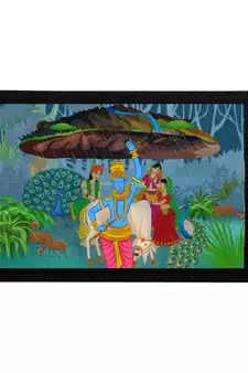 eCraftIndia Lord Krishna Satin Matt Texture UV Art Painting