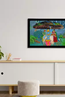 eCraftIndia Lord Krishna Satin Matt Texture UV Art Painting