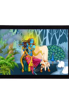 eCraftIndia Lord Krishna Satin Matt Texture UV Art Painting