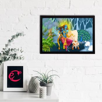 eCraftIndia Lord Krishna Satin Matt Texture UV Art Painting 2