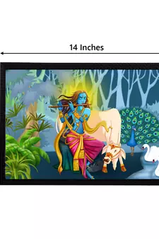 eCraftIndia Lord Krishna Satin Matt Texture UV Art Painting