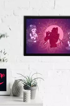 eCraftIndia Lord Krishna Satin Matt Texture UV Art Painting