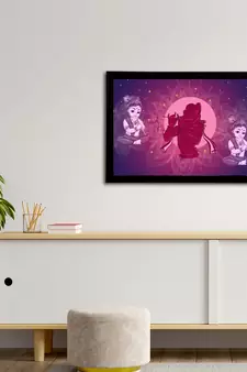 eCraftIndia Lord Krishna Satin Matt Texture UV Art Painting
