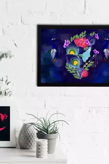 eCraftIndia Lord Krishna Satin Matt Texture UV Art Painting