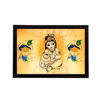 eCraftIndia Lord Krishna Satin Matt Texture UV Art Painting 1