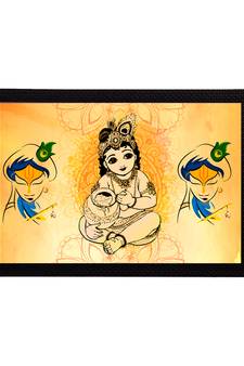 eCraftIndia Lord Krishna Satin Matt Texture UV Art Painting