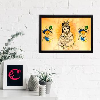 eCraftIndia Lord Krishna Satin Matt Texture UV Art Painting 2