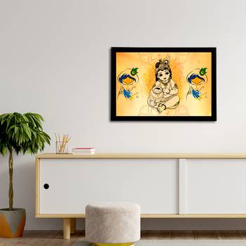 eCraftIndia Lord Krishna Satin Matt Texture UV Art Painting 3