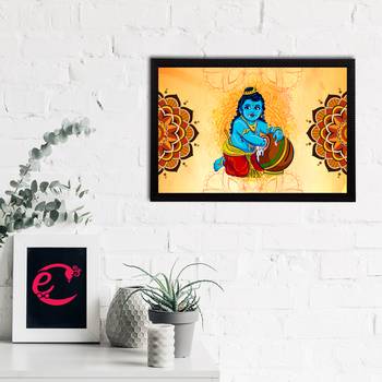 eCraftIndia Lord Krishna Satin Matt Texture UV Art Painting 2