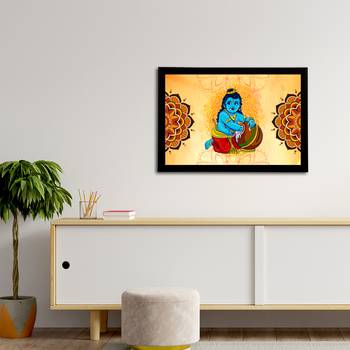 eCraftIndia Lord Krishna Satin Matt Texture UV Art Painting 3