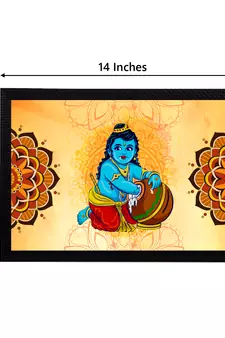 eCraftIndia Lord Krishna Satin Matt Texture UV Art Painting