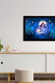 eCraftIndia Lord Krishna Satin Matt Texture UV Art Painting