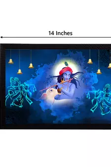 eCraftIndia Lord Krishna Satin Matt Texture UV Art Painting
