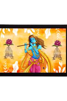 eCraftIndia Lord Krishna Satin Matt Texture UV Art Painting