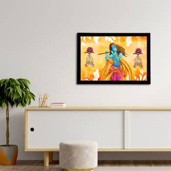 eCraftIndia Lord Krishna Satin Matt Texture UV Art Painting 3