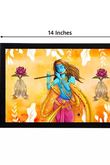 eCraftIndia Lord Krishna Satin Matt Texture UV Art Painting