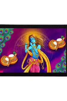 eCraftIndia Lord Krishna Satin Matt Texture UV Art Painting