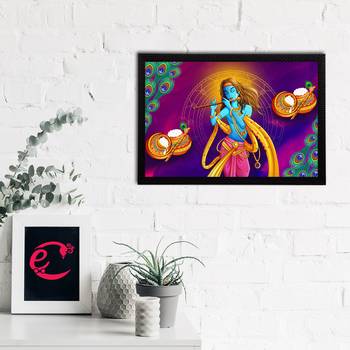 eCraftIndia Lord Krishna Satin Matt Texture UV Art Painting 2