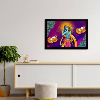 eCraftIndia Lord Krishna Satin Matt Texture UV Art Painting 3