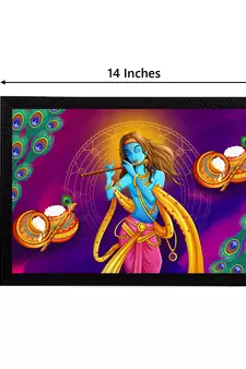 eCraftIndia Lord Krishna Satin Matt Texture UV Art Painting