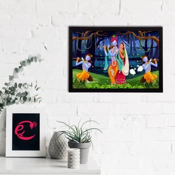 eCraftIndia Lord Krishna Satin Matt Texture UV Art Painting 2