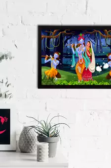 eCraftIndia Lord Krishna Satin Matt Texture UV Art Painting