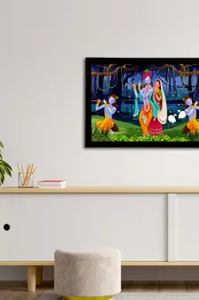 eCraftIndia Lord Krishna Satin Matt Texture UV Art Painting