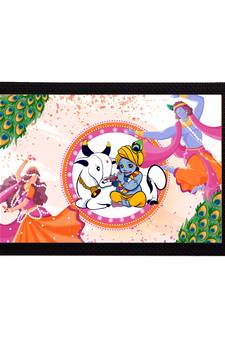 eCraftIndia Lord Krishna Satin Matt Texture UV Art Painting