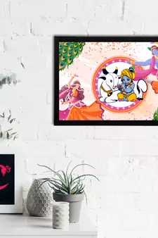 eCraftIndia Lord Krishna Satin Matt Texture UV Art Painting