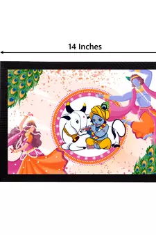 eCraftIndia Lord Krishna Satin Matt Texture UV Art Painting