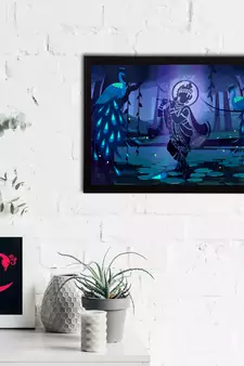 eCraftIndia Lord Krishna Satin Matt Texture UV Art Painting
