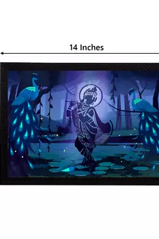 eCraftIndia Lord Krishna Satin Matt Texture UV Art Painting