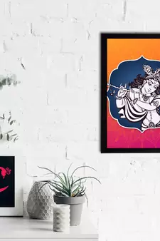 eCraftIndia Lord Krishna Satin Matt Texture UV Art Painting
