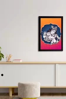 eCraftIndia Lord Krishna Satin Matt Texture UV Art Painting