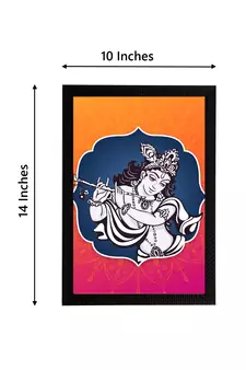 eCraftIndia Lord Krishna Satin Matt Texture UV Art Painting