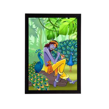 eCraftIndia Lord Krishna Satin Matt Texture UV Art Painting 1