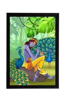 eCraftIndia Lord Krishna Satin Matt Texture UV Art Painting