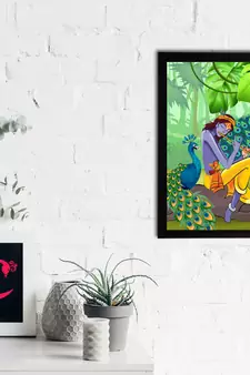 eCraftIndia Lord Krishna Satin Matt Texture UV Art Painting