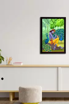 eCraftIndia Lord Krishna Satin Matt Texture UV Art Painting