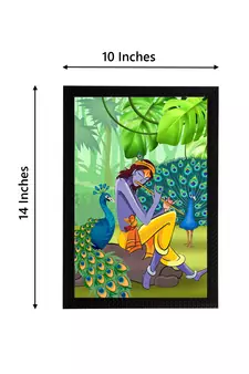 eCraftIndia Lord Krishna Satin Matt Texture UV Art Painting