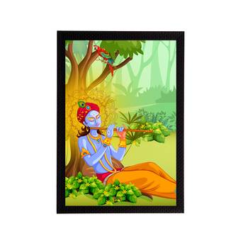 eCraftIndia Lord Krishna Satin Matt Texture UV Art Painting 1
