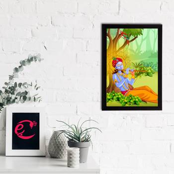 eCraftIndia Lord Krishna Satin Matt Texture UV Art Painting 2