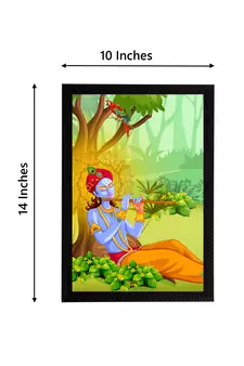 eCraftIndia Lord Krishna Satin Matt Texture UV Art Painting