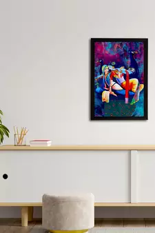 eCraftIndia Lord Krishna Satin Matt Texture UV Art Painting