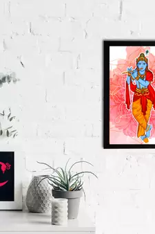 eCraftIndia Lord Krishna Satin Matt Texture UV Art Painting